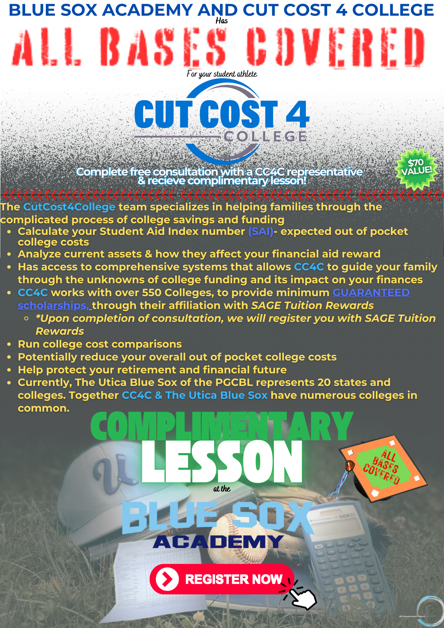 Cut Cost 4 College - Utica Blue Sox